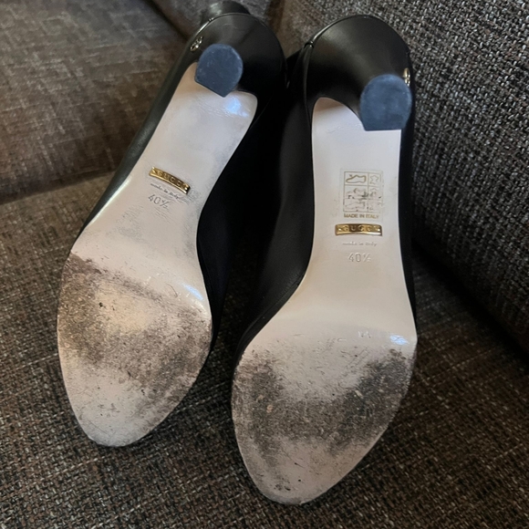 Gucci Leather Charlotte Double G Drawstring Heel Booties, Size 40.5 U.S. 10.5 - Picture 6 of 14